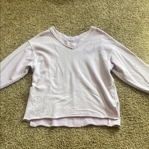 Aerie Light Purple Smiley V-Neck Sweatshirt